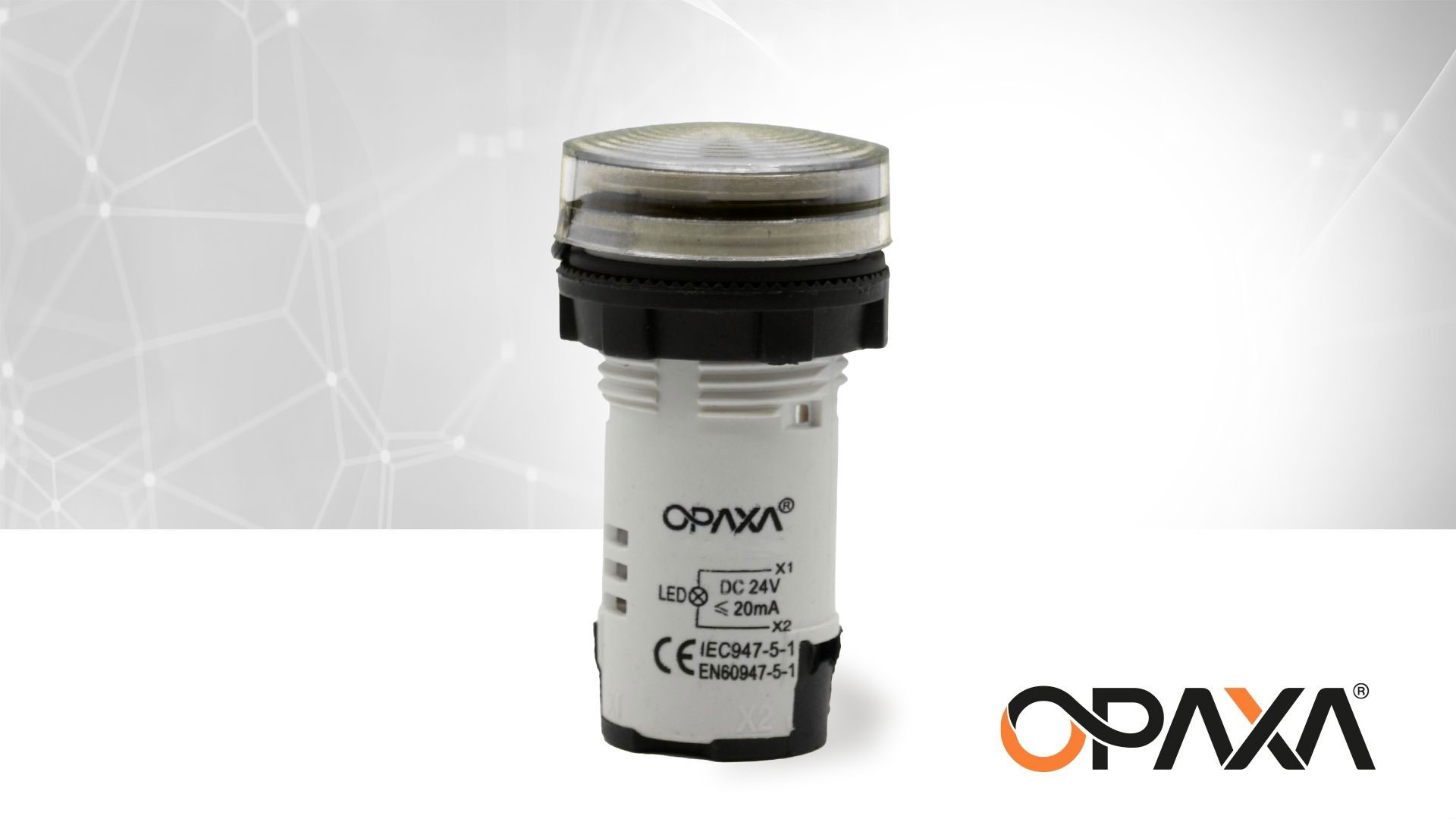 OPL-7-D24 Led Sinyal Lambası - 24VDC - Şeffaf Beyaz